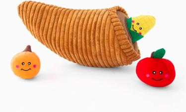 ZippyPaws Holiday Burrow Cornucopia Interactive Squeaky Hide and Seek Dog Toy