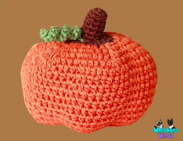 Pumpkin Organic Knit Dog Toy by WhiskersWorld