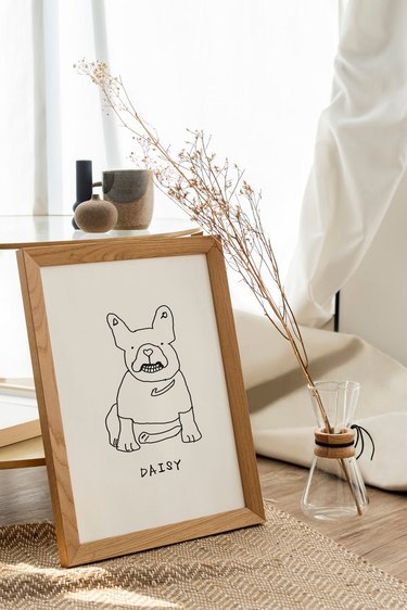ugly line drawing dog portrait