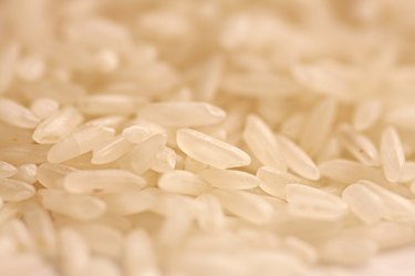 Long grain rice close up