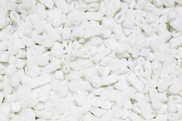 White foam packing peanuts