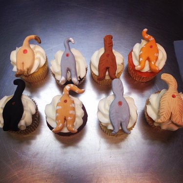 Cupcakes decorated with cat butts