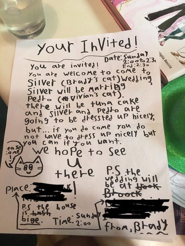 Matchmaking 11-year-old invites neighbors to cat wedding