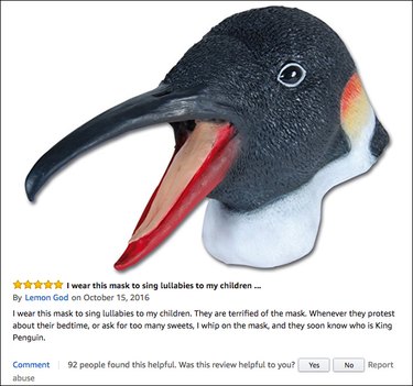 Funny Amazon reviews (penguin mask)