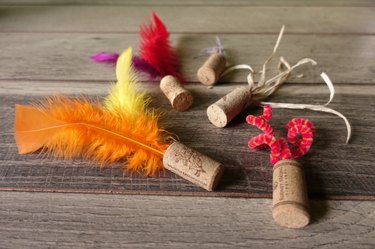 DIY cat toys out of wine corks.