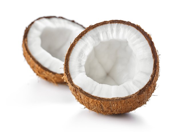 cracked coconut isolated