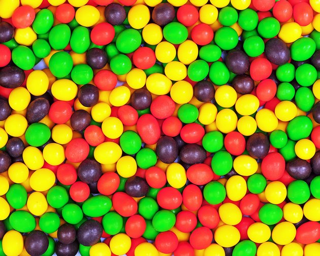 Multicolored candies for use as background