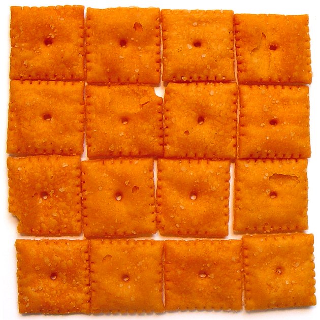 CheezIt crackers on white background