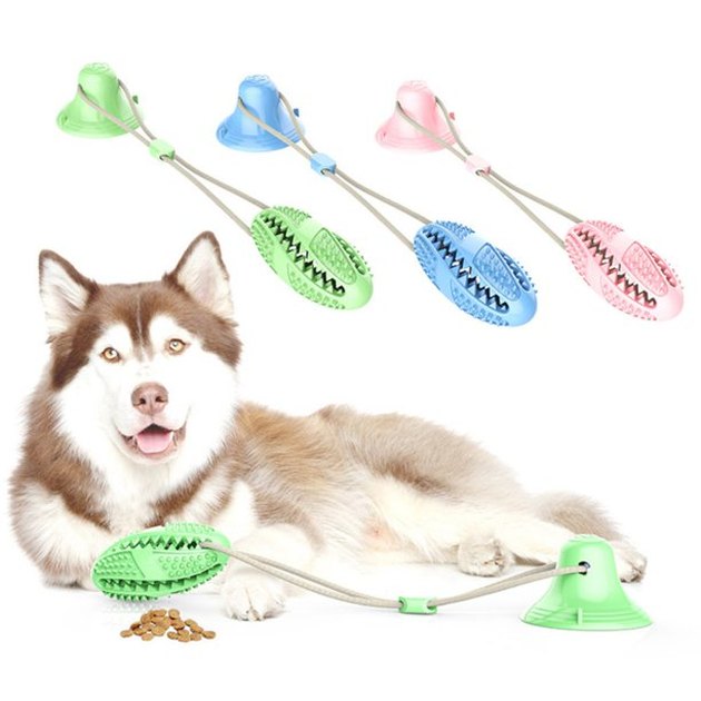 Dog Chew Toy with Suction Cup for Aggressive Chewers, Puppy Training Treats  Food Dispensing Toothbrush Pet Teeth Cleaning Rope Toys for Small Medium  Dogs 