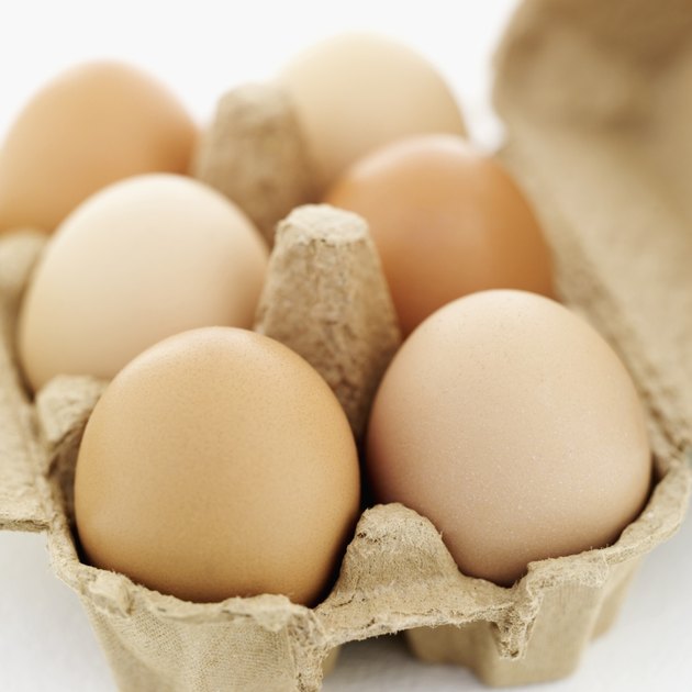 Close-up of a carton of eggs