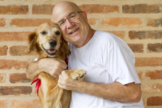 man and dog friend