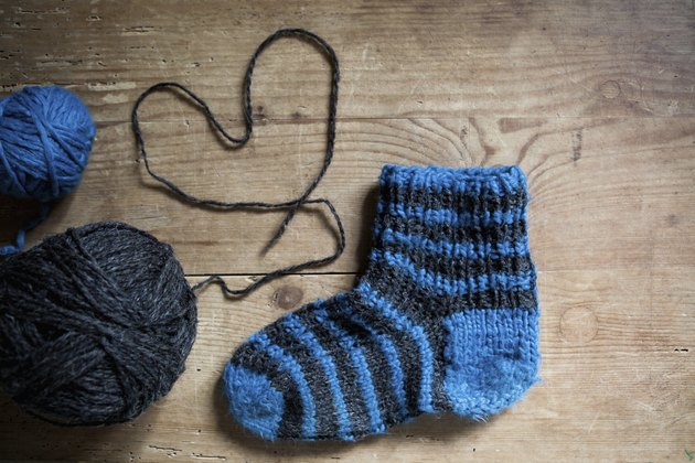 knitting socks with love, ball of wool