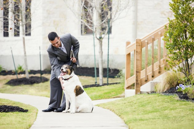 Man walking his dog