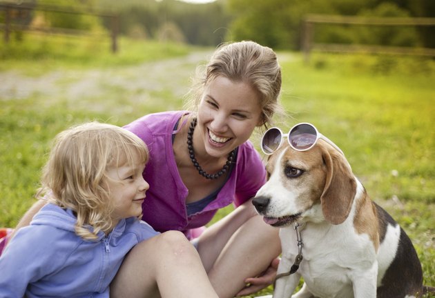 Family with dog