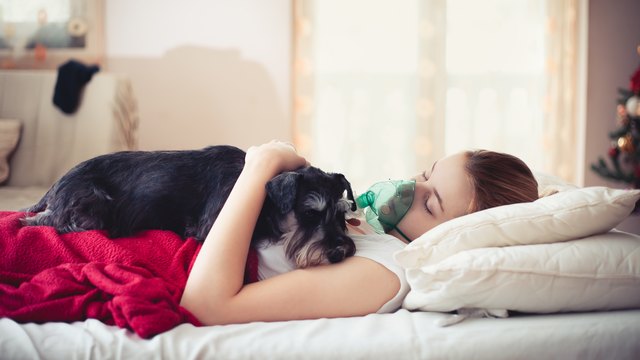 Young woman in a process of healing - fights illness