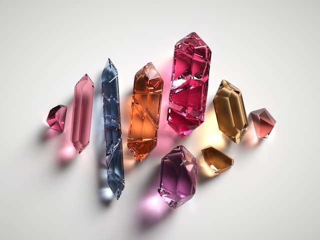 3d render, assorted colored spiritual crystals isolated on white background, reiki healing quartz, rough nuggets, faceted gemstones, semiprecious gems