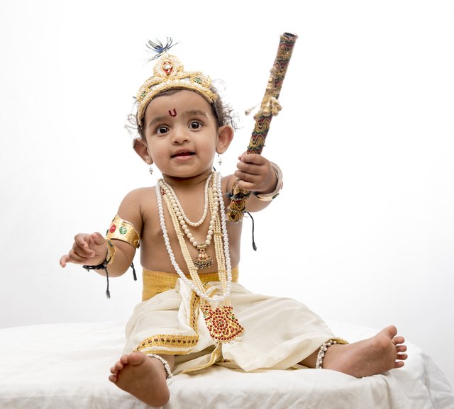 Little girl in krishna dress