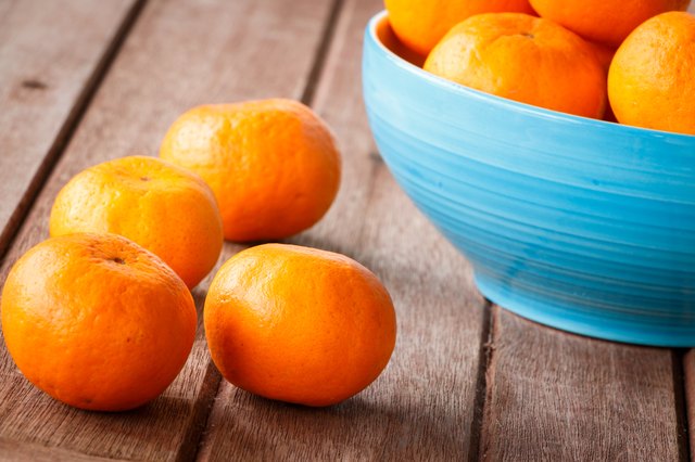 orange on wooden