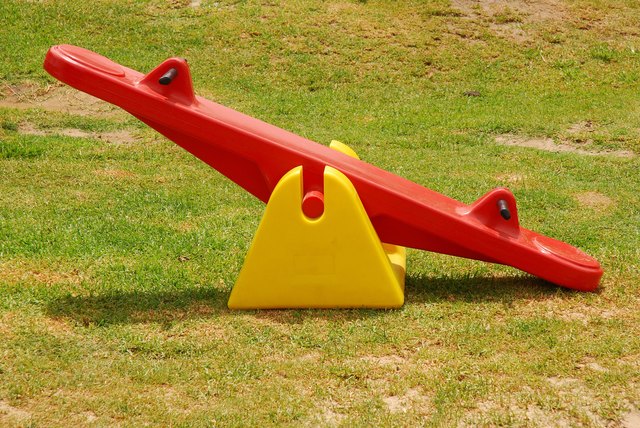 Seesaw in park