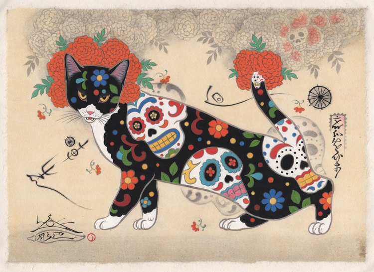 Sugar Skull Cat / Horitomo / Cat Art Show